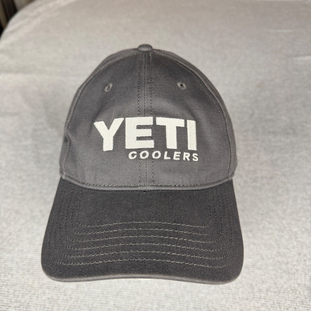 YETI‎ Coolers Gray Baseball Hat Adjustable Strapback Cotton Logo Cap Charcoal